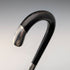 1912 British antique black shaft, curved handle, pure silver decoration, walking stick, 90cm, J Howell & Co.